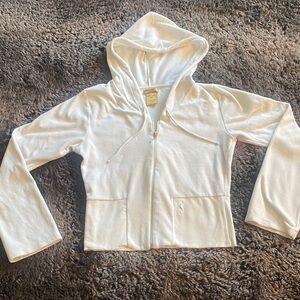 Juniors Classic White Zip-Up Hoodie